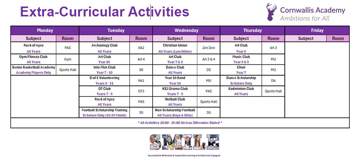 Extra Curricular Activities 